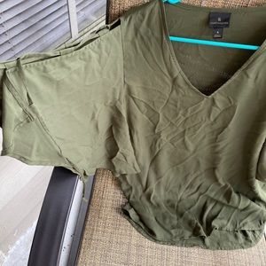 Olive flowing shirt
